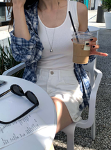 エブリンステッチーモダルUネックスリーブレス / 4カラーズ