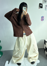 コットンカーゴバルーンパンツ🤎🤍🖤 - 3カラー