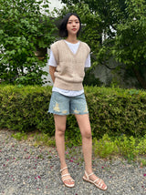 4 PART DESTROYED DOT DENIM PANTS code 21102