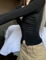 Lips shirring hook top (black)