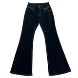 Pilot Line Yellow Stitch Low-rise Bootcut Pants