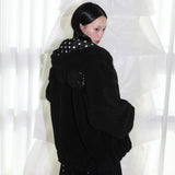 Punk Bear Fleece Jacket - BLACK