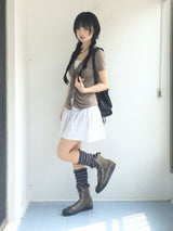 Shirring Flared Dress