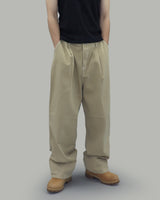 Chiro Stitch Cotton Pants (Beige)