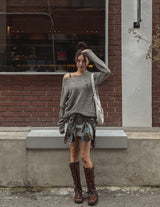 Teen Grey Brush Skirt
