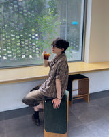 ブランバーチェックハーフシャツジャケット