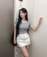[BELLIDE MADE] スパンカラーリングリンガーTシャツ