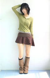Hazel unbalanced checkered skirt