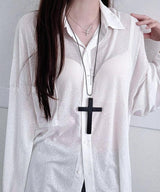 Big black cross necklace