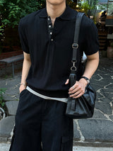 [Planning] LMN Texture Collar Short-Sleeved Knitwear (3 colors)