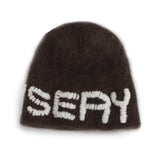 Keymisery Handmade Angora Beanie (Brown)