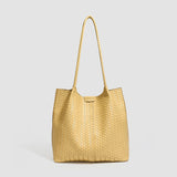 Woven Texture Large Tote Bag & Pouch Set