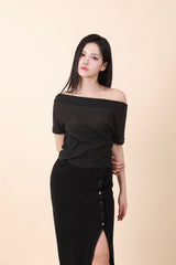 シースルーリボントップス Black