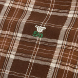 Stranger Classic Fit Cotton Embroidery Long Sleeve Shirt (Brown Check)