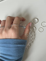 [10 set] acrylic bold layered ring set