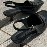 ブラックエナメルセミスクエアギークシックスリングバッグ (Black)
