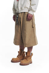 Double Knee Chino 8-Bermuda Pants - Beige