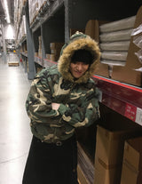 No.1507 camo&fur reversible bomber JK