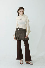 FLARE SPAN FLEECE-LINED PANTS_BROWN