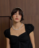 EVIE avery PUFFED SLEEVE TOP BLACK