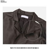 [Unisex] レザーエイジングオーバーフィットブレザー(2color)