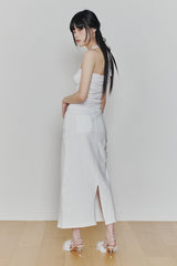 ANGEL SHIRRING TOP white