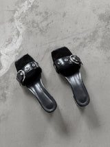 1107 Eyelet Belt Square Sandals (5cm)