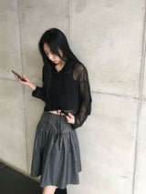 Benny Dot Shirred Midi Skirt (4c)