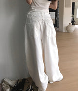 [ silver angel🩶 ] fair wing over cotton wide pt