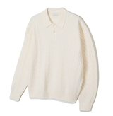 nade Cable Collar Button Standard Knit