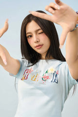 3D ヤーンフラワールーズTシャツ - フィーメイル