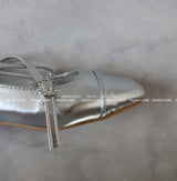 Enamel Cubic Merijane Flat Shoes