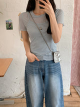#ウェーブポイントショートスリーブTシャツ＋スリーブレスセット(3color)