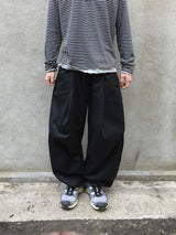 Tail Curved Wide Cotton Pants 4C