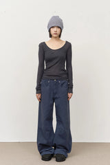 (W) Plave Tencel Top