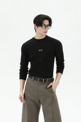 Slim Fit Ribbed Knit Sweater