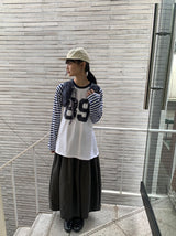 ライアンプリンティングボーダーオーバー長袖Tシャツ
