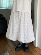 Kayan Banding Dot Balloon Long Skirt