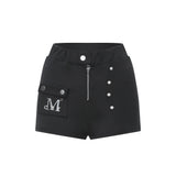 アベリンメタルロゴリベットポイントポケットショートパンツ