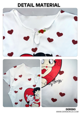 Heart, red, love, cutie, short sleeve T-shirt