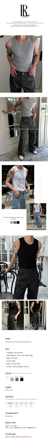 [S/S] シックラウンドネックノースリーブ(4color)