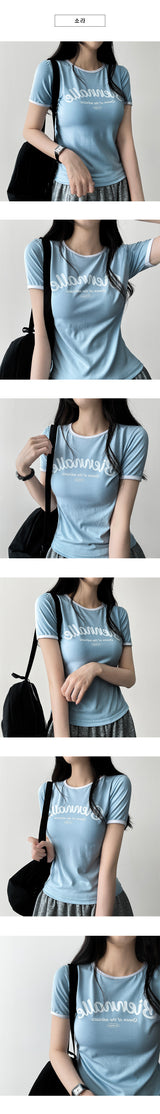 エニースパンカラーリングショートスリーブTシャツ