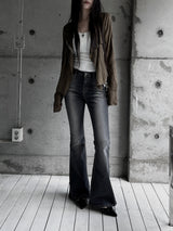 suede drape rider jacket (2color)