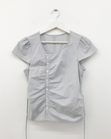 pleated button blouse (2color)