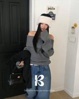 [ORIGINAL] DARE Off-Shoulder Rib Knit