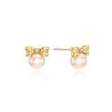 dainty ribbon pearl earring