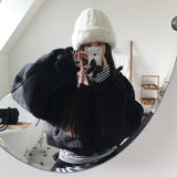 [BELLIDE MADE] Boa fleece + corduroy reversible zip-up hoodie