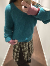 [MD Pick]Wool-Touch Brush V-Neck Knit (4 Colors)