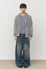 Stone Striped Zip Hoodie