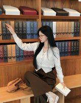 [BELLIDE MADE] Muted V-neck Long Sleeve Cardigan